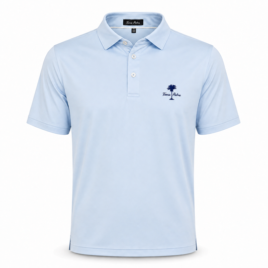 Tierra Palms Tampa Waters light blue polo front view